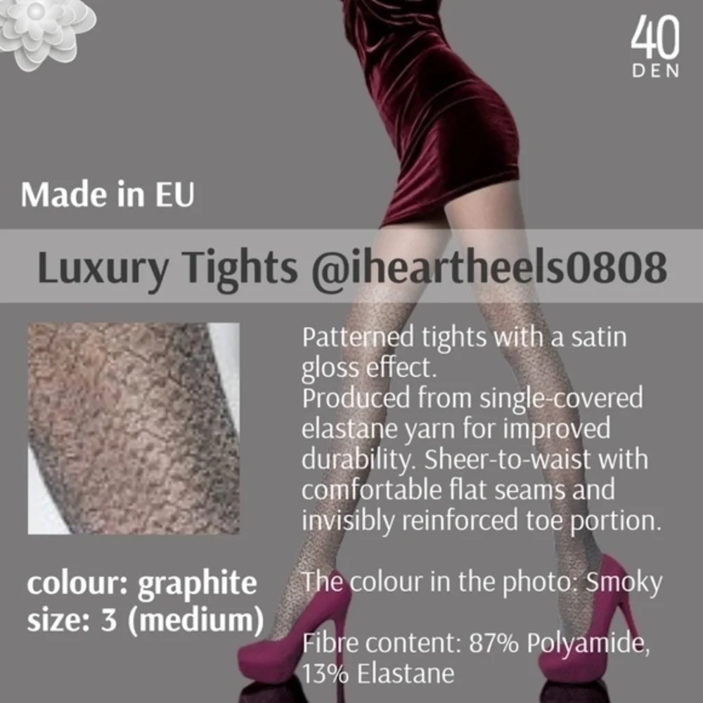 Luxury Patterned Tights Gloss Finish 3 / medium